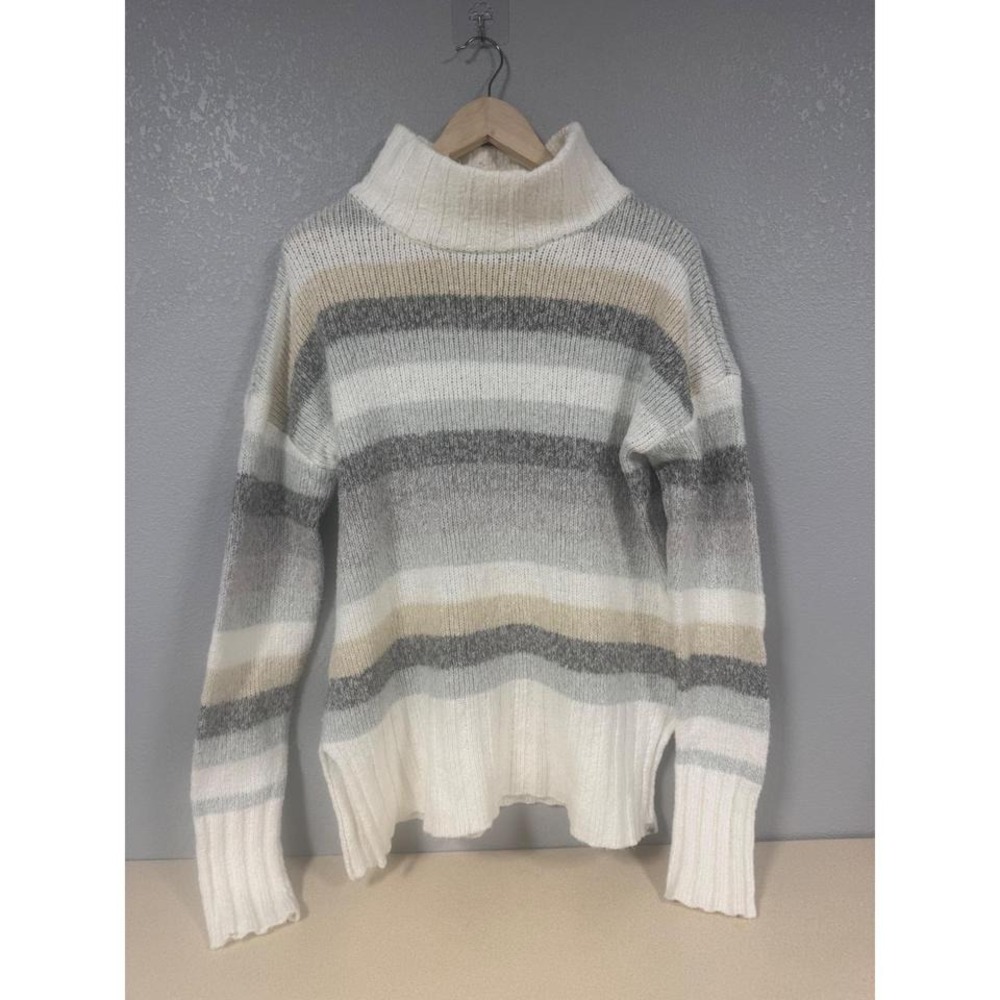 Eddie Bauer Women Striped Turtleneck Sweater‎ Knit Pullover M